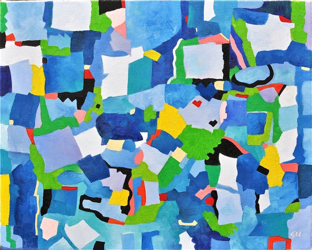 Blå V, olja 30x24