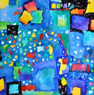 Aprilväder akvarell 28x28