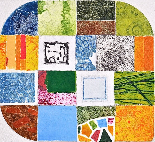 Höstfärger, grafikcollage 22x20